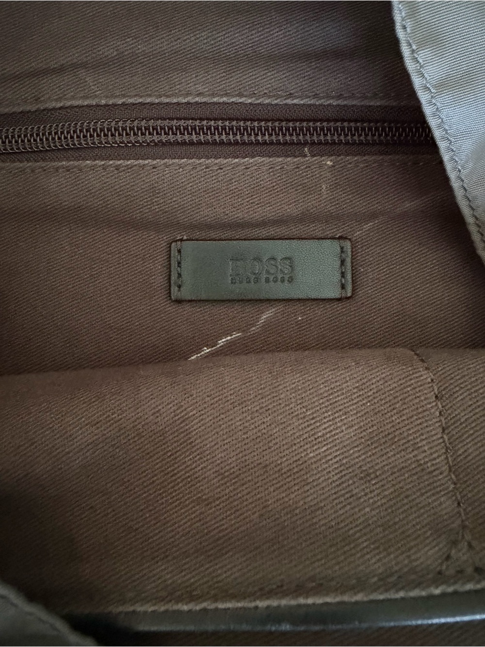 BOSS Brown Laptop Bag with Subtle Logo